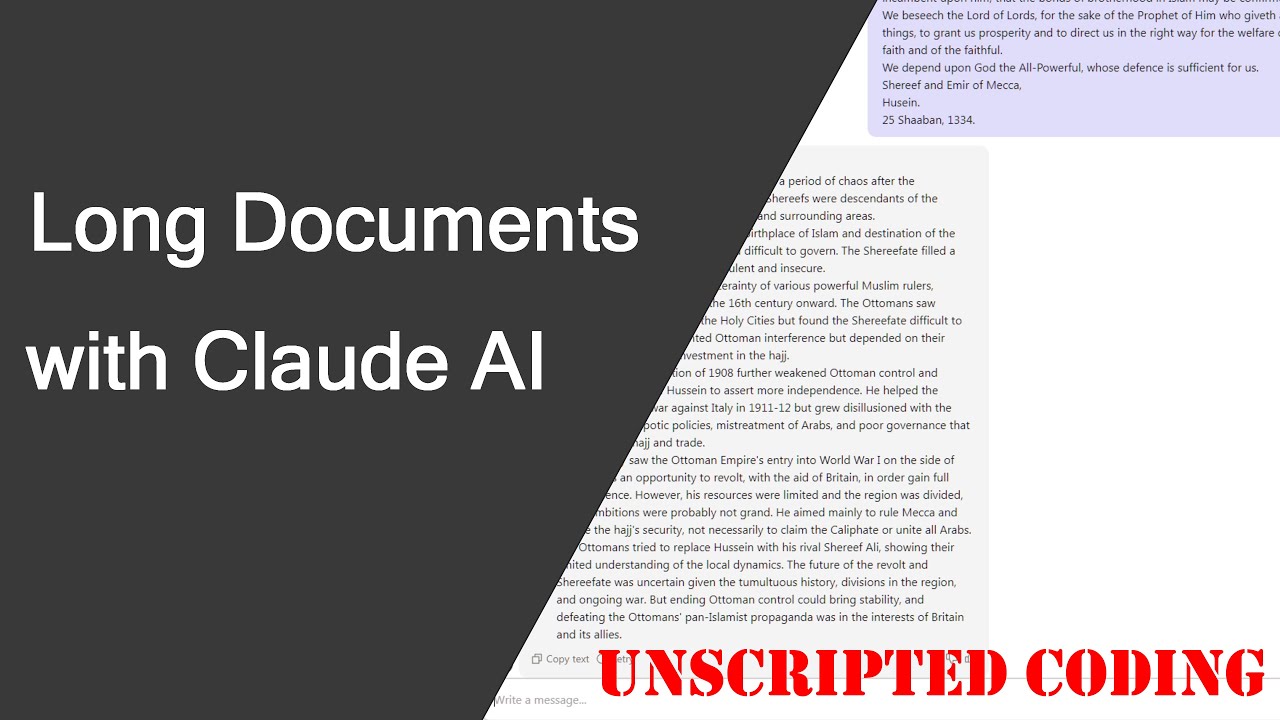 Anthropic Claude's 100k Token Limit - It'll handle very long texts! | Unscripted Coding